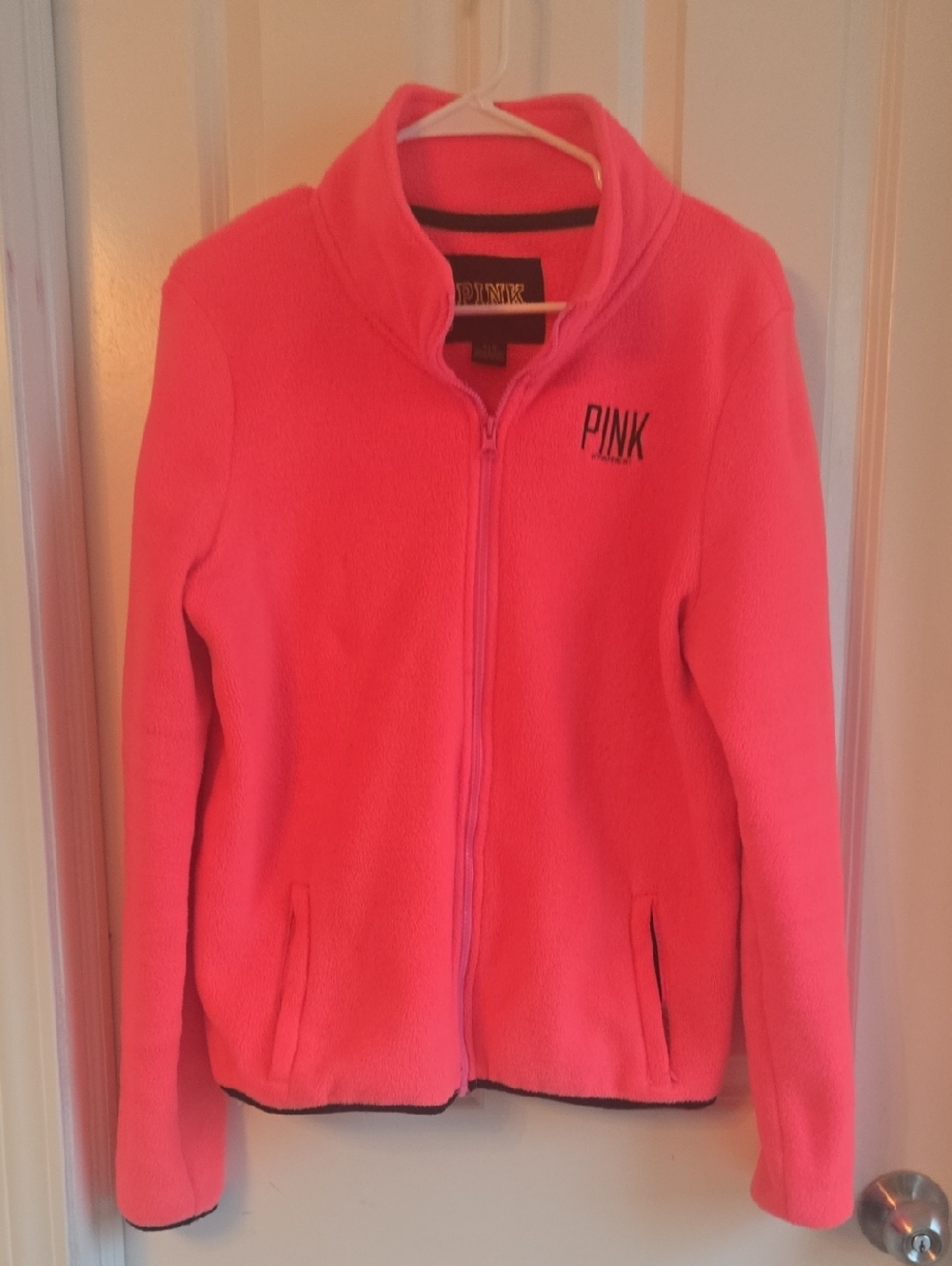 PINK Victoria's Secret Hot Pink Fleece Jacket